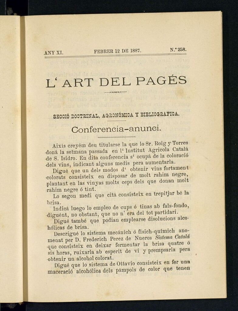 Miniatura de L´Art del Pagés del 12 de febrer de 1887