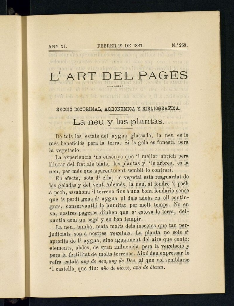 Miniatura de L´Art del Pagés  del 19 de febrer de 1887