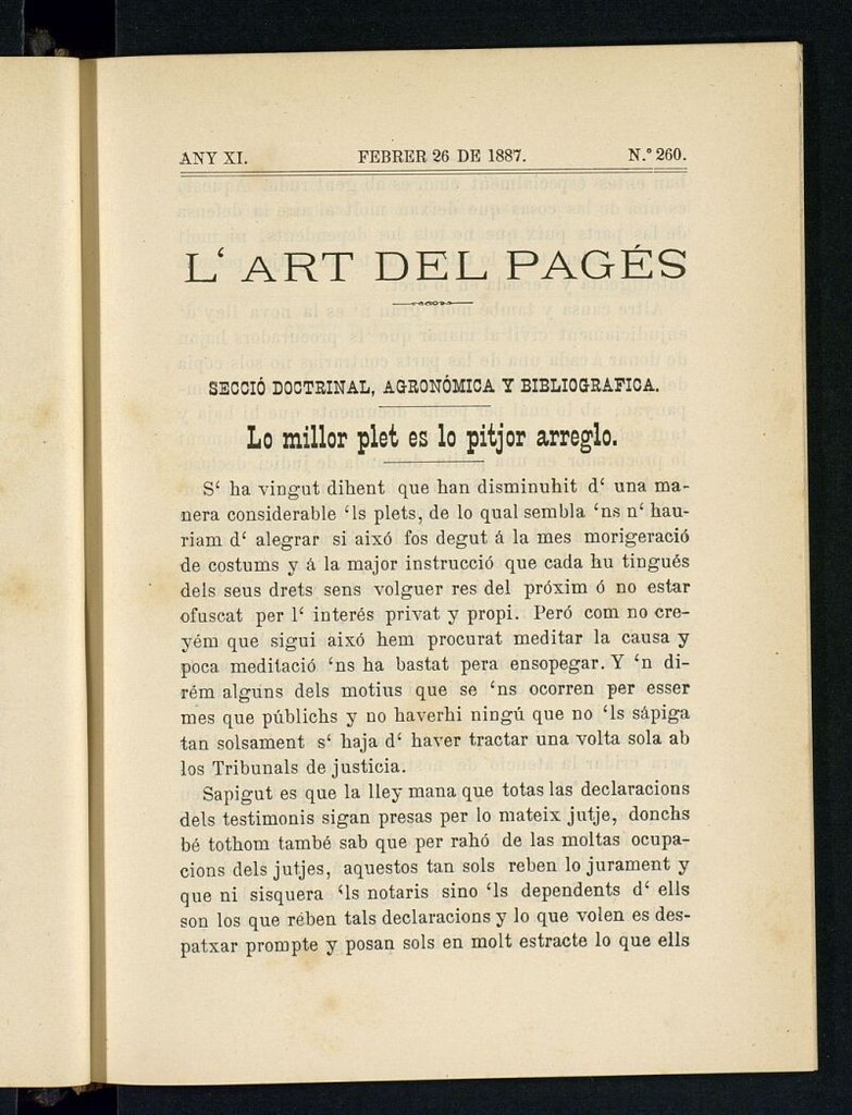Miniatura de L´Art del Pagés del 26 de febrer de 1887