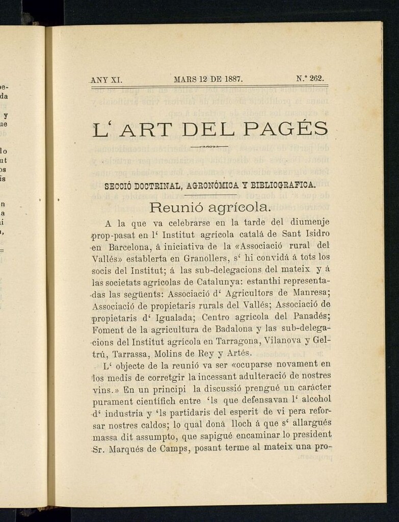 Miniatura de L´Art del Pagés del 12 de mars de 1887