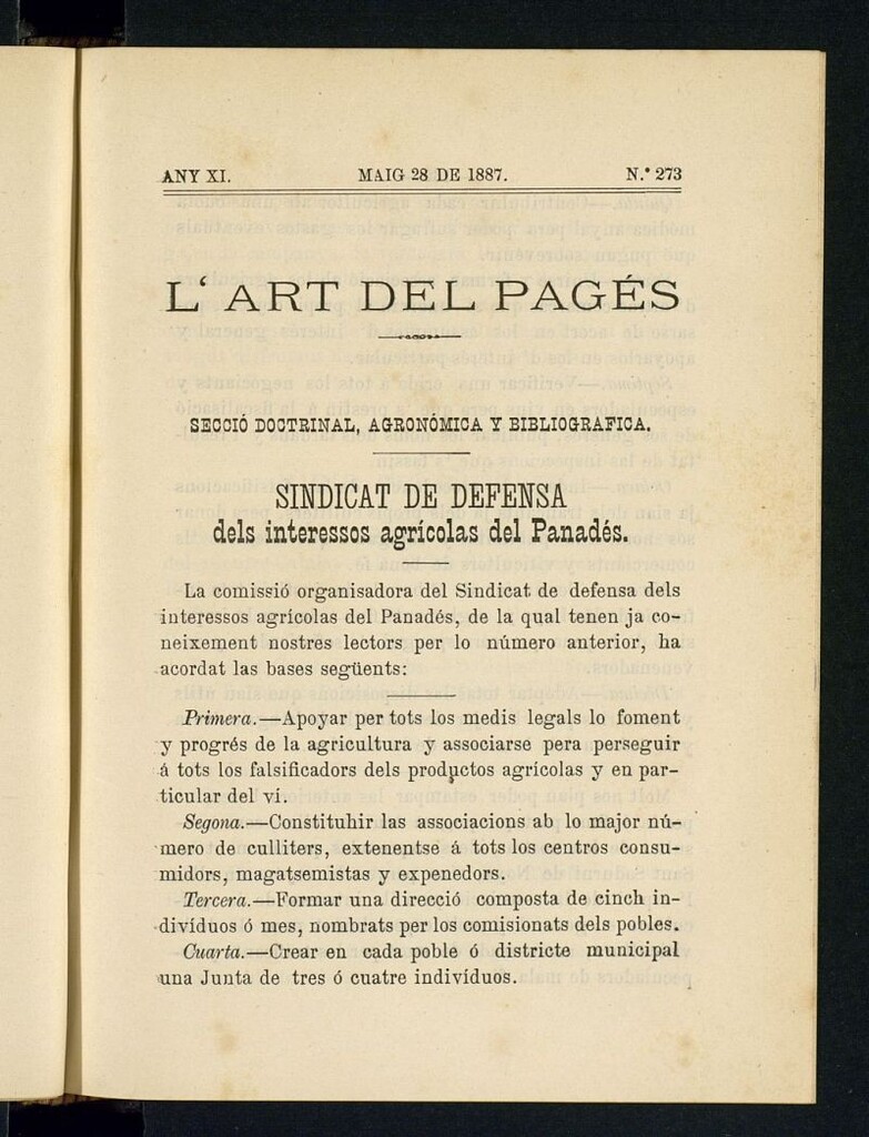 Miniatura de L´Art del Pagés del 28 de maig de 1887