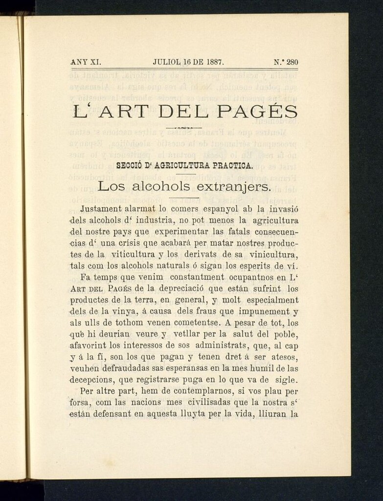 Miniatura de L´Art del Pagés del 16 de juliol de 1887