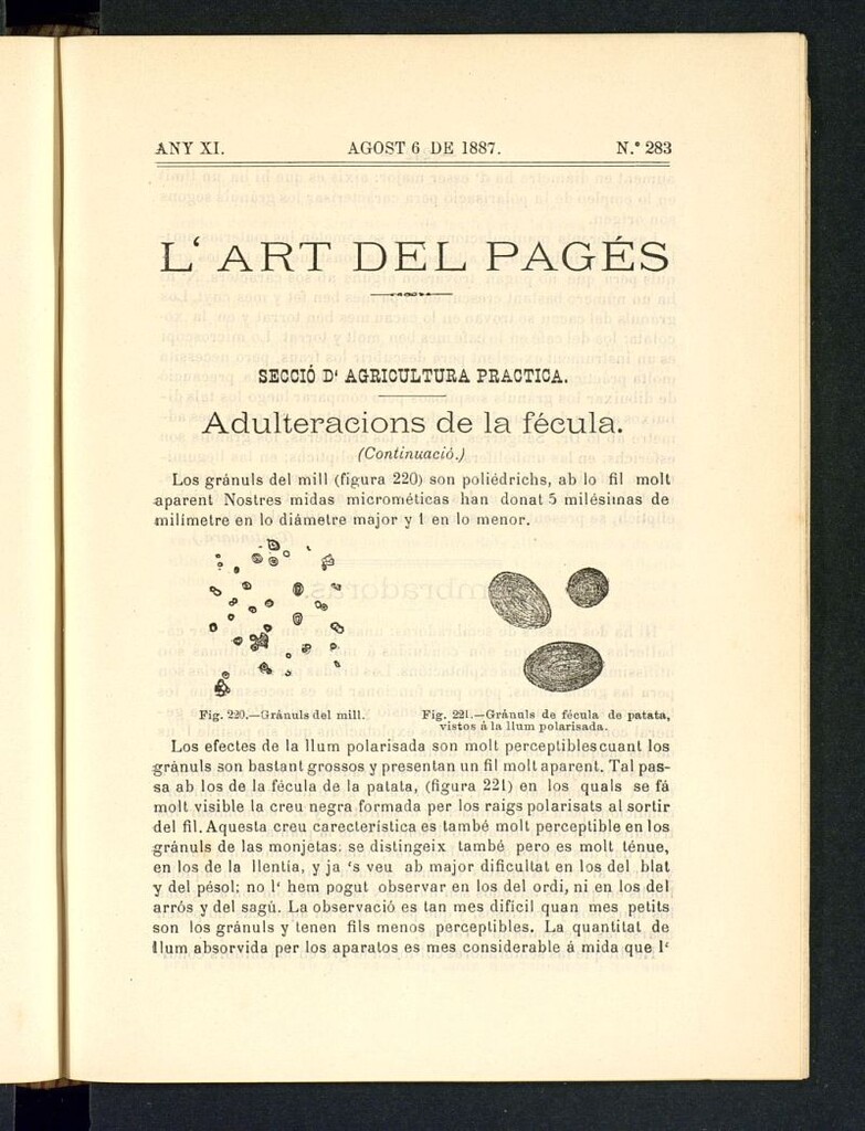 Miniatura de L´Art del Pagés del 6 de agost de 1887