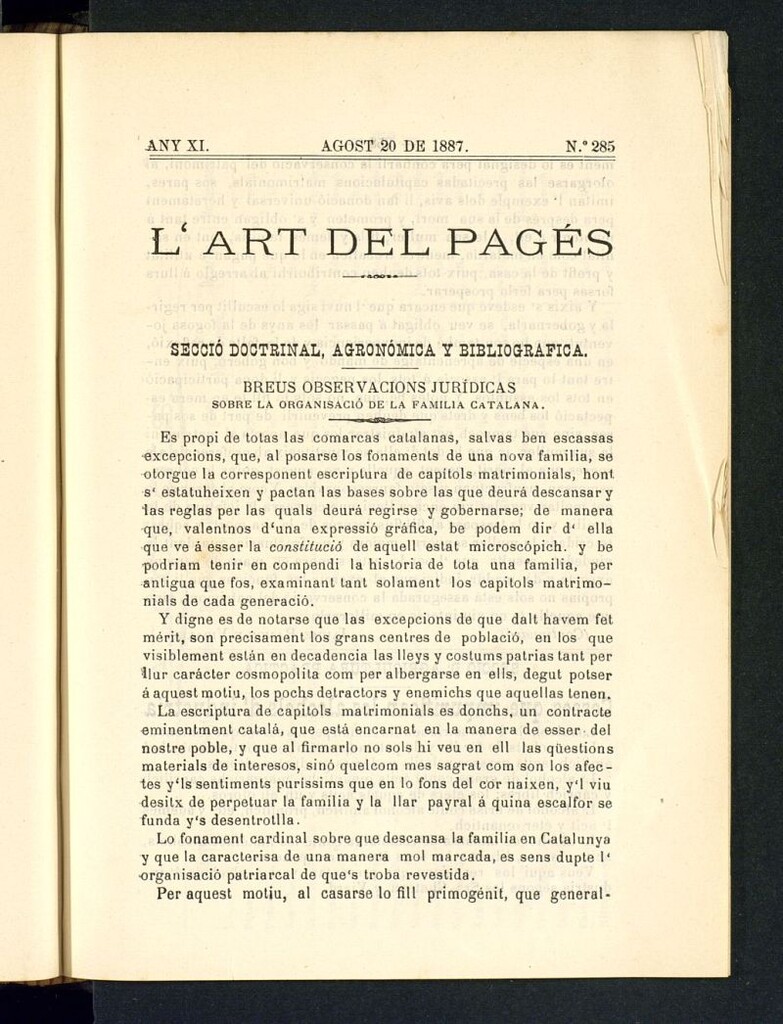 Miniatura de L´Art del Pagés del 20 de agost de 1887