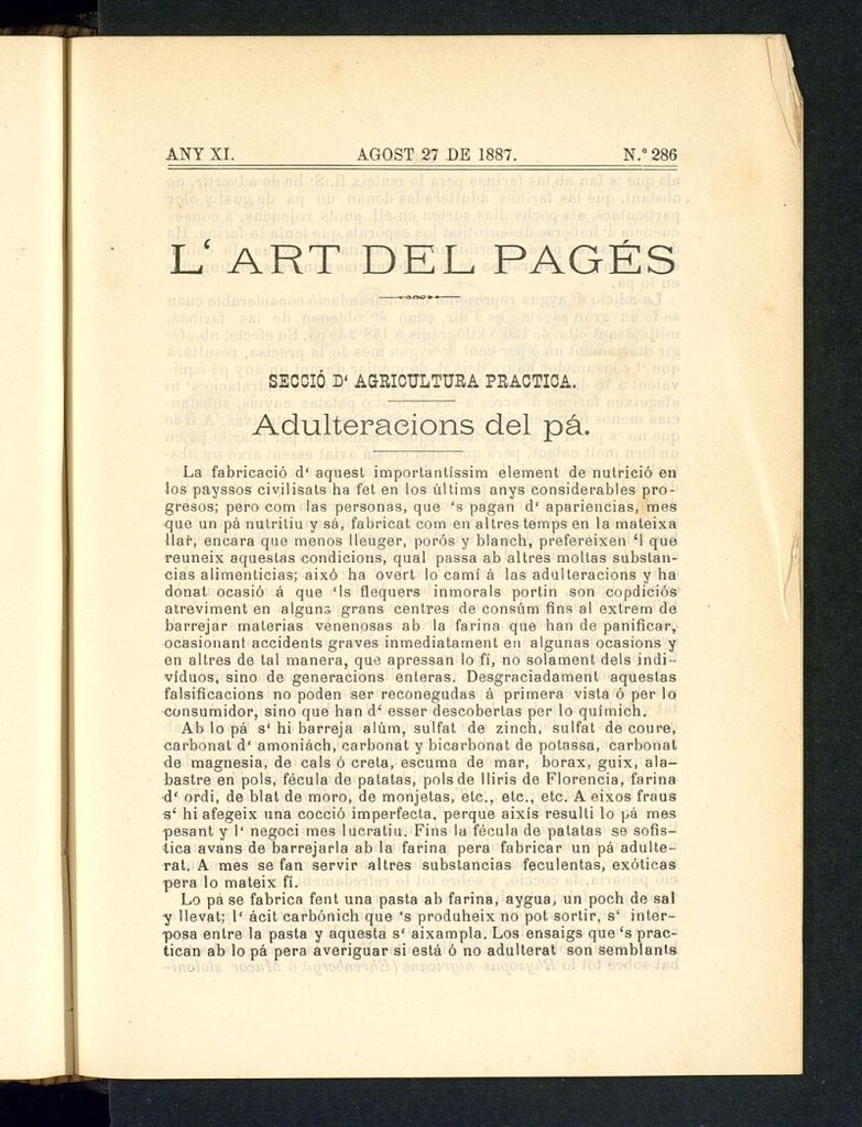 Miniatura de L´Art del Pagés del 27 de agost de 1887