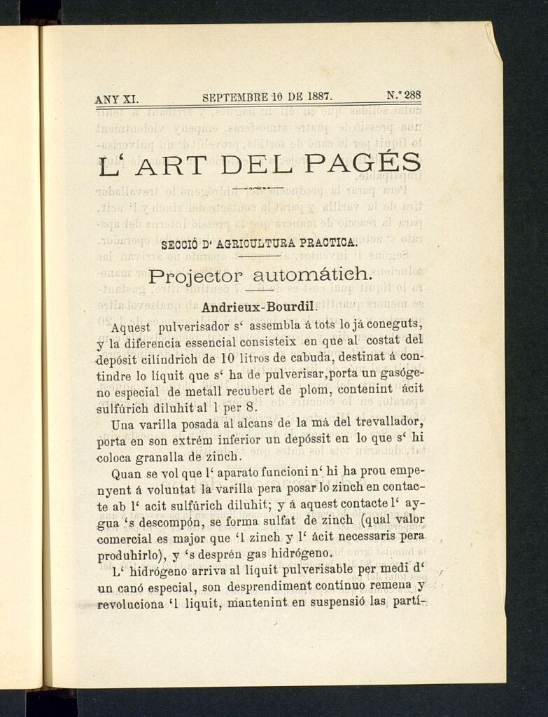Miniatura de L´Art del Pagés del 10 de septembre de 1887