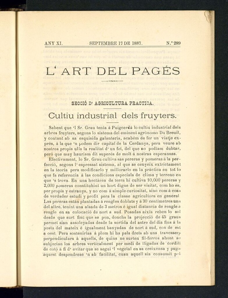 Miniatura de L´Art del Pagés del 17 de septembre de 1887