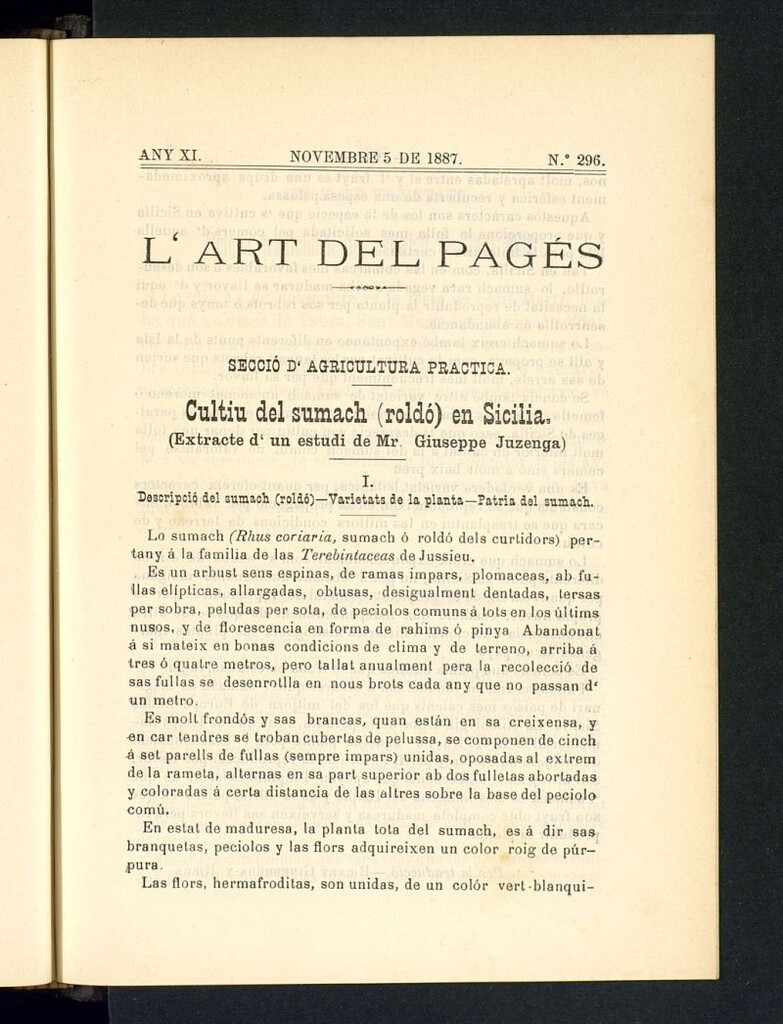 Miniatura de L´Art del Pagés del 5 de novembre de 1887