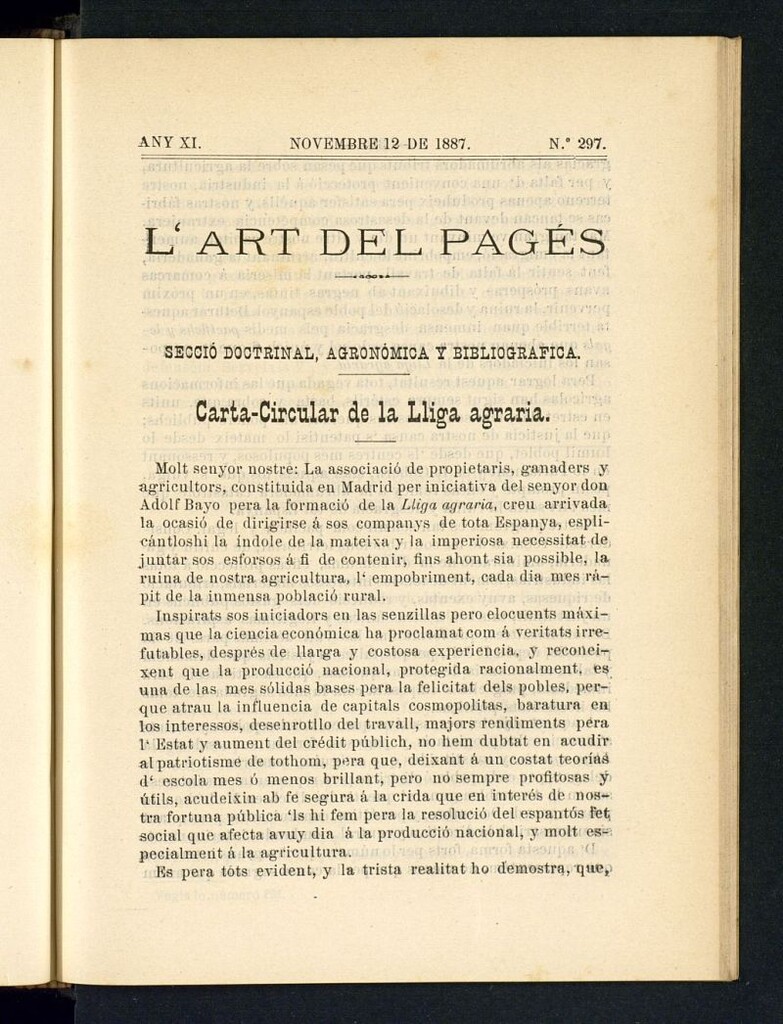 Miniatura de L´Art del Pagés del 12 de novembre de 1887