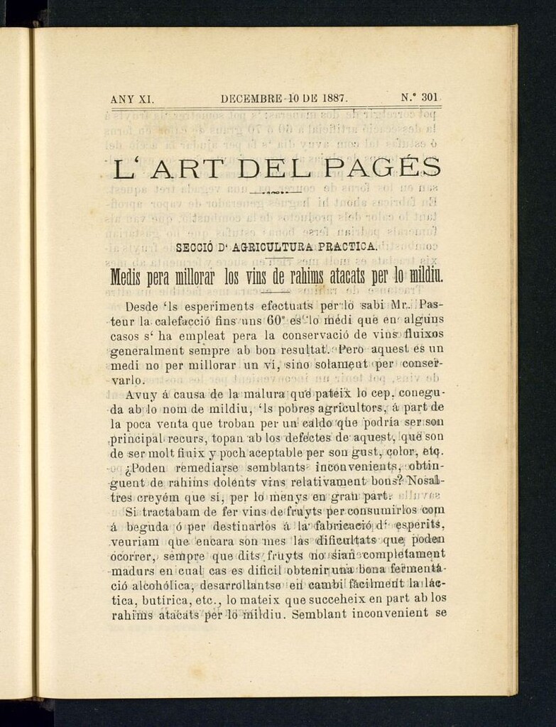 Miniatura de L´Art del Pagésdel 10 de decembre de 1887