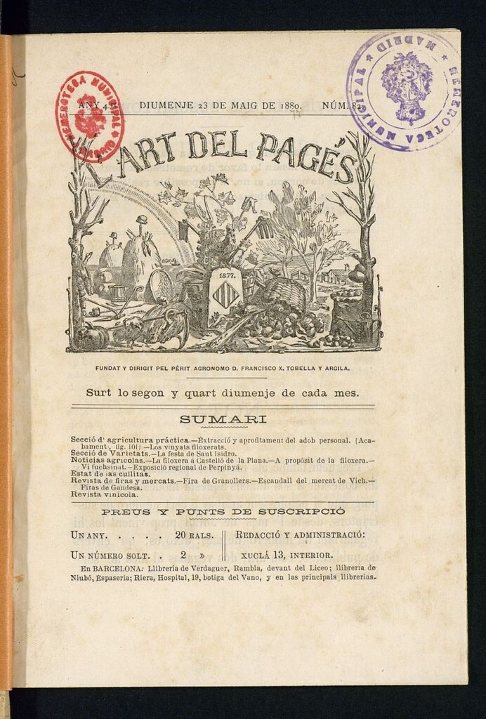 Miniatura de L´Art del Pagés del 23 de mayo de 1880
