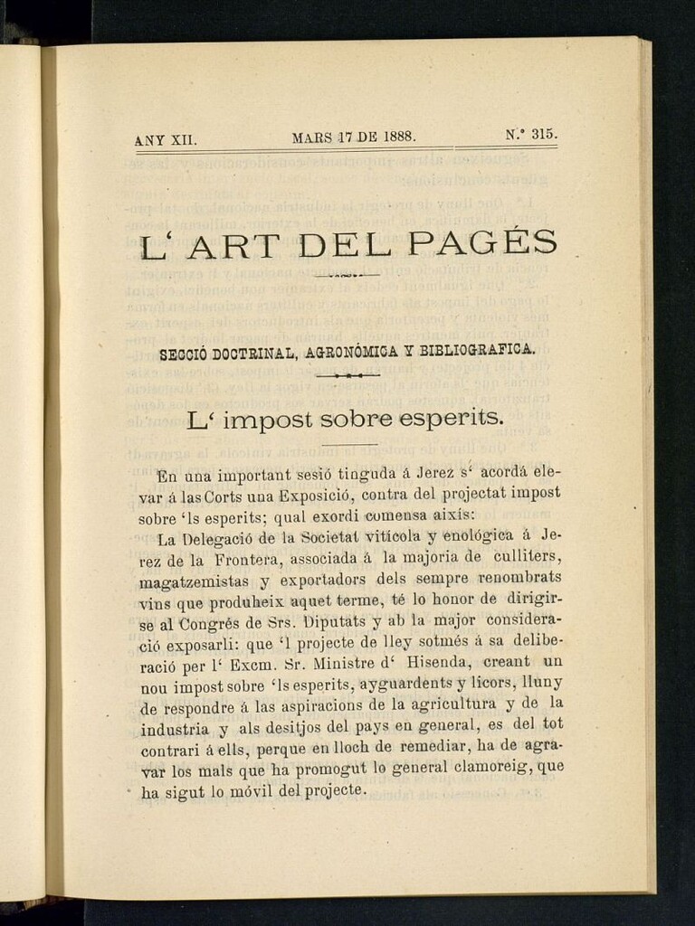 Miniatura de L´Art del Pagés del 17 de marzo de 1888