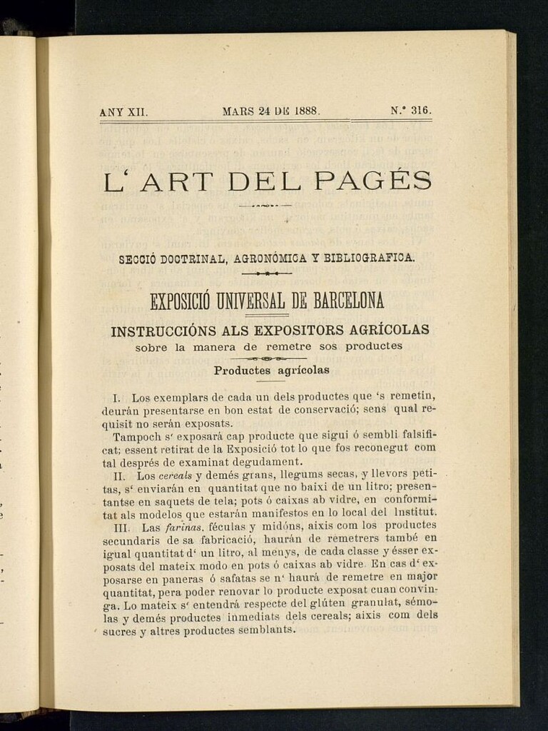 Miniatura de L´Art del Pagés del 24 de marzo de 1888