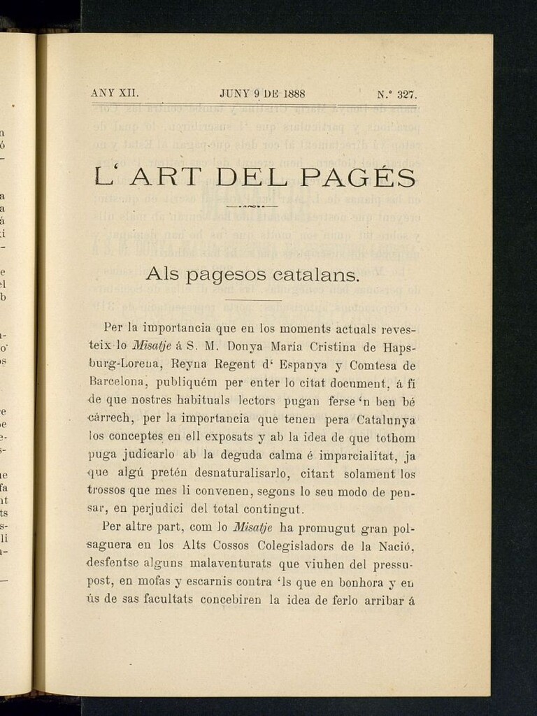 Miniatura de L´Art del Pagés del 9 de junio de 1888