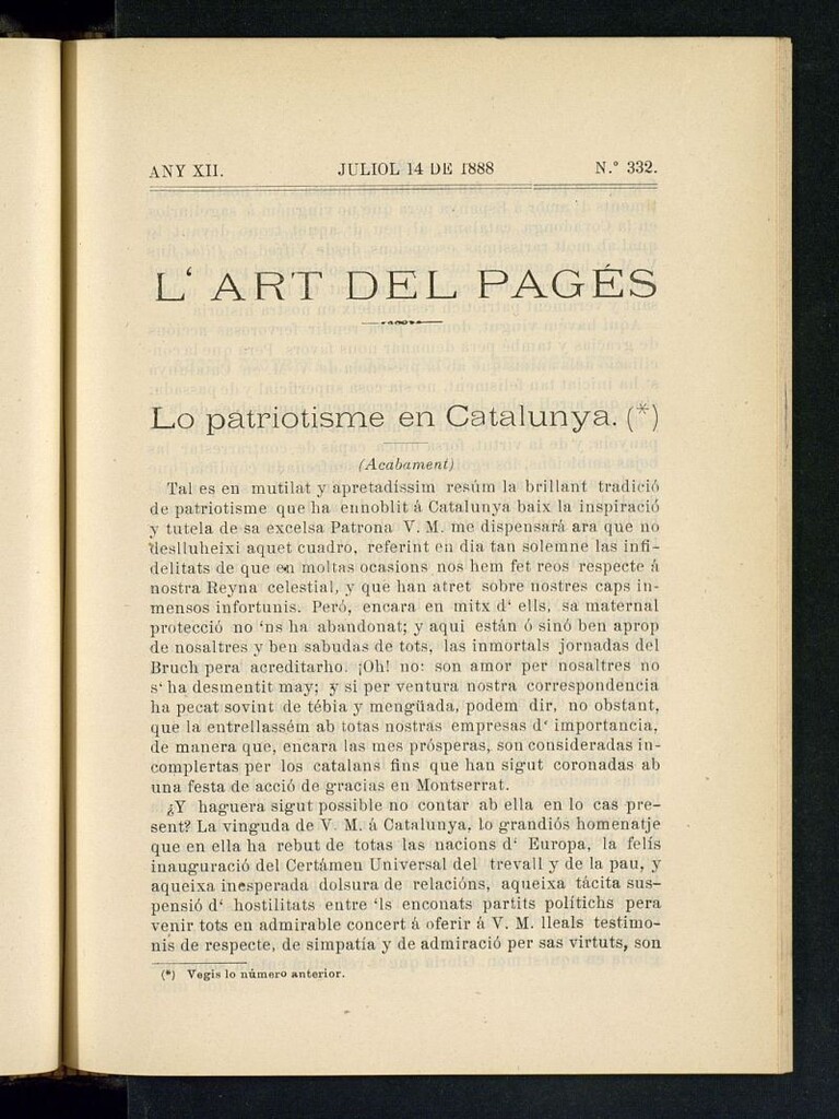 Miniatura de L´Art del Pagés del 14 de julio de 1888
