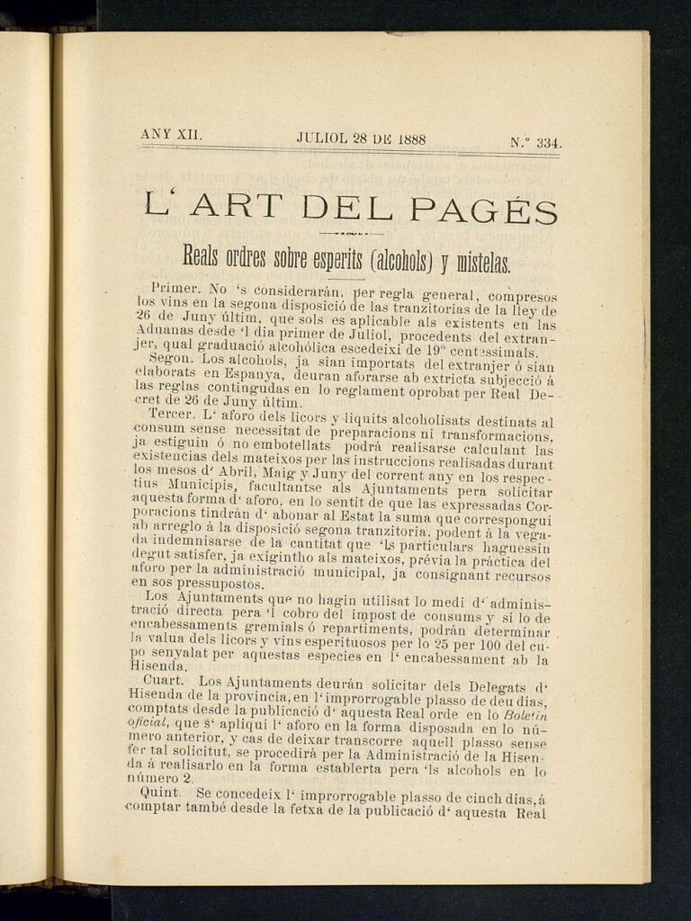 Miniatura de L´Art del Pagés del 28 de julio de 1888