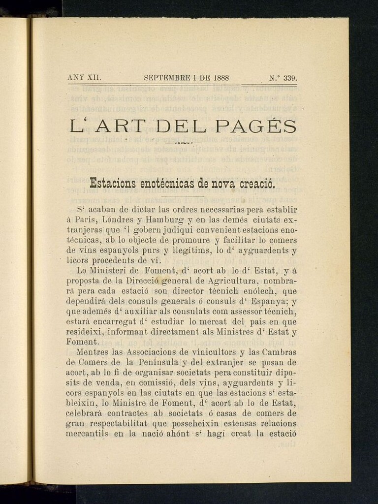 Miniatura de L´Art del Pagés del 1 de septiembre de 1888