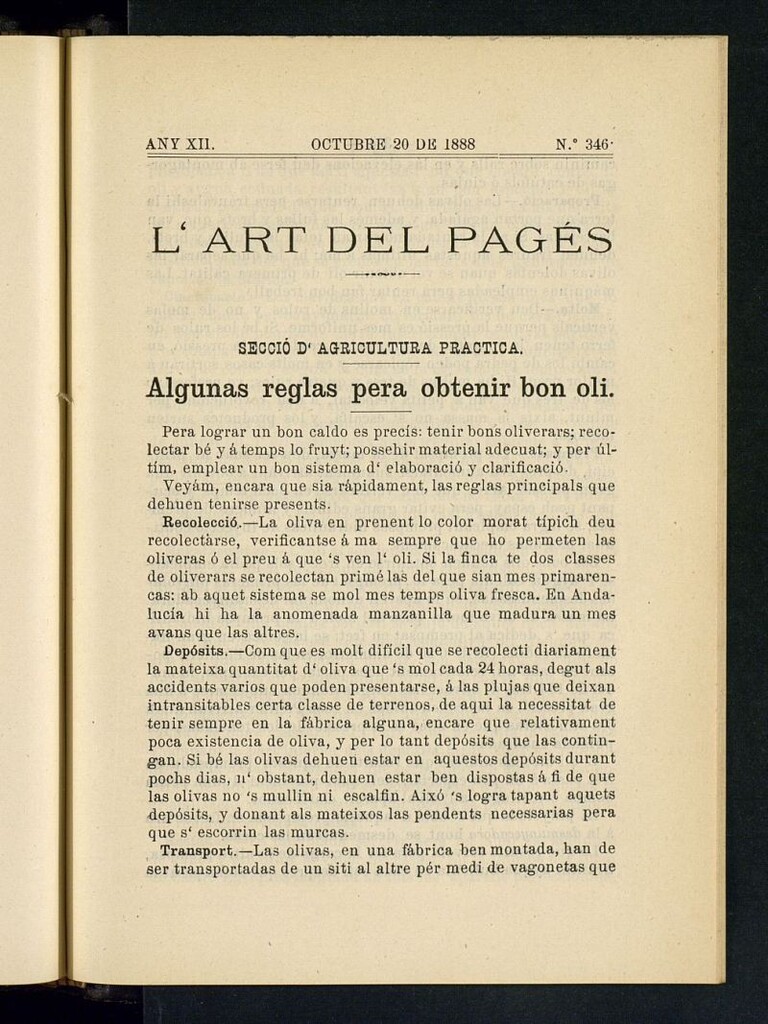 Miniatura de L´Art del Pagés del 20 de octubre de 1888