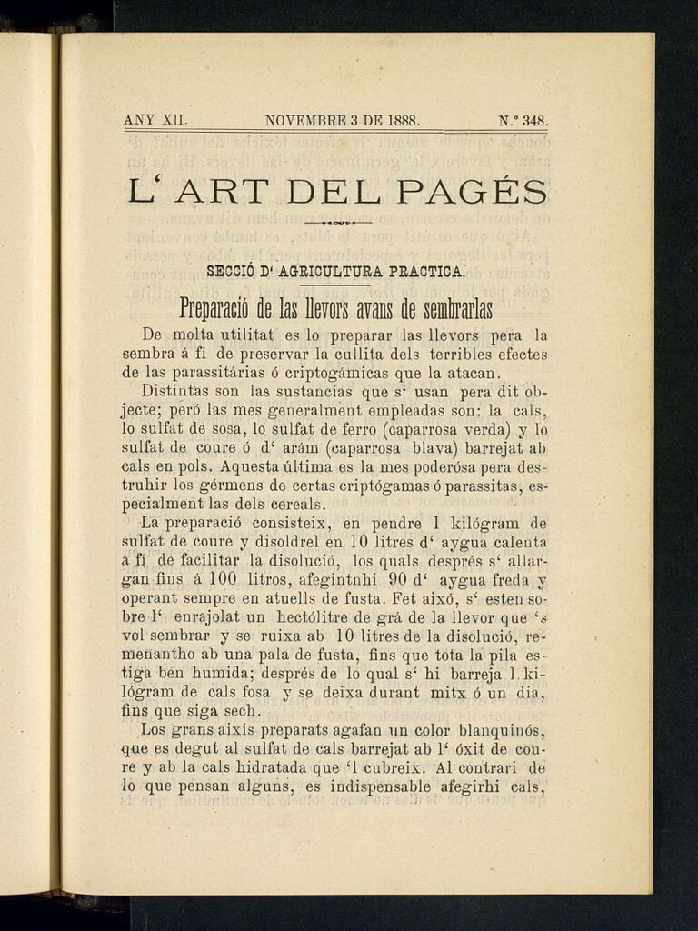 Miniatura de L´Art del Pagés del 3 de noviembre de 1888
