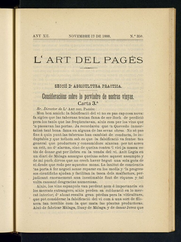 Miniatura de L´Art del Pagés del 17 de noviembre de 1888