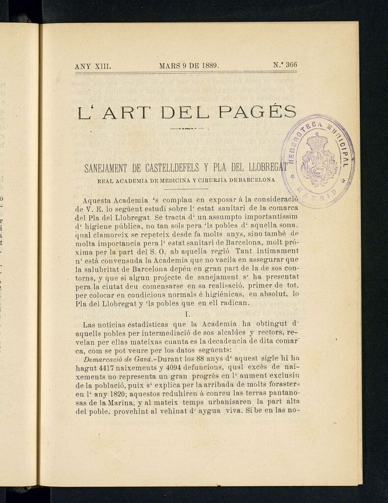 Miniatura de L´Art del Pagés del 9 de marzo de 1889