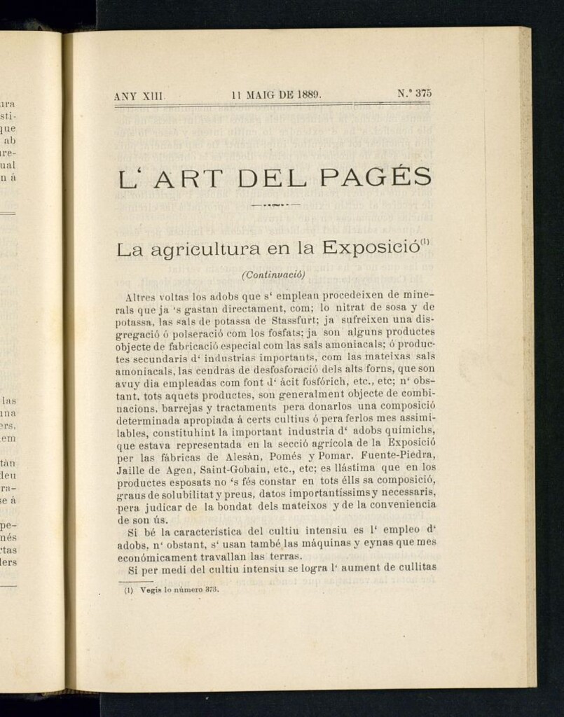Miniatura de L´Art del Pagés del 11 de mayo de 1889