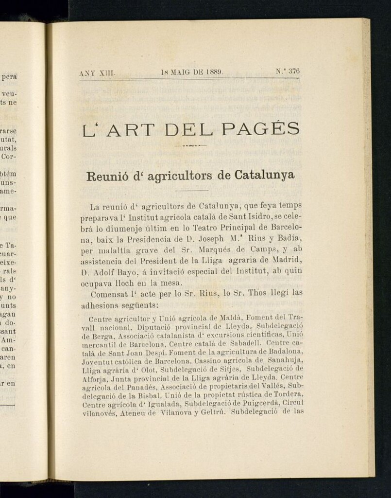 Miniatura de L´Art del Pagés del 18 de mayo de 1889