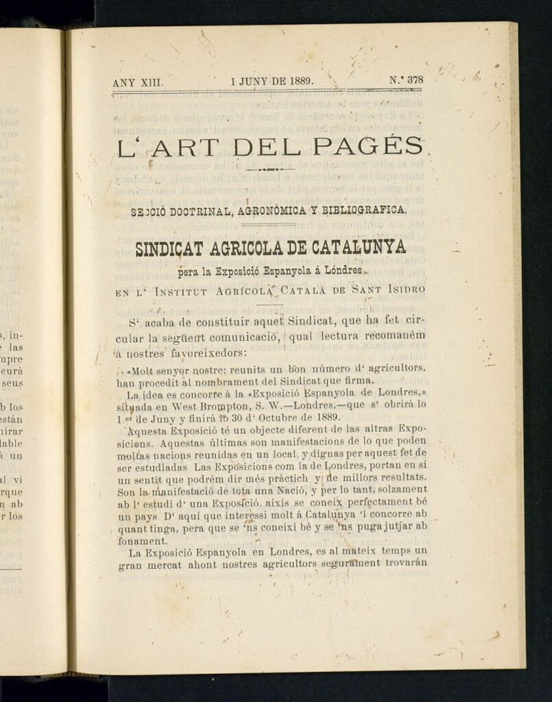 Miniatura de L´Art del Pagés del 1 de junio de 1889