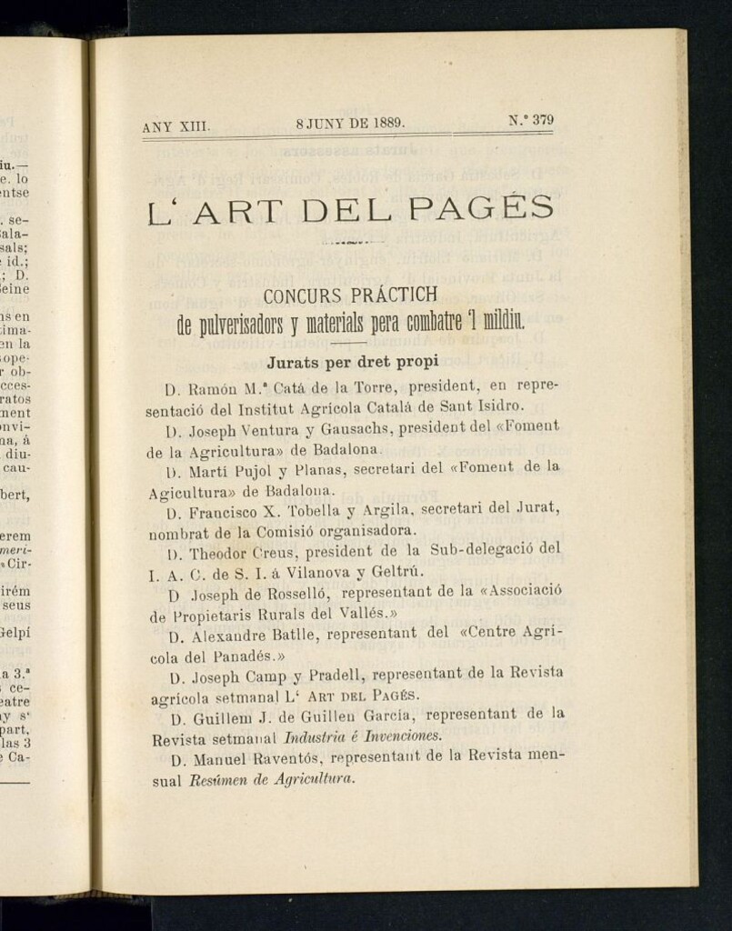 Miniatura de L´Art del Pagés del 8 de junio de 1889