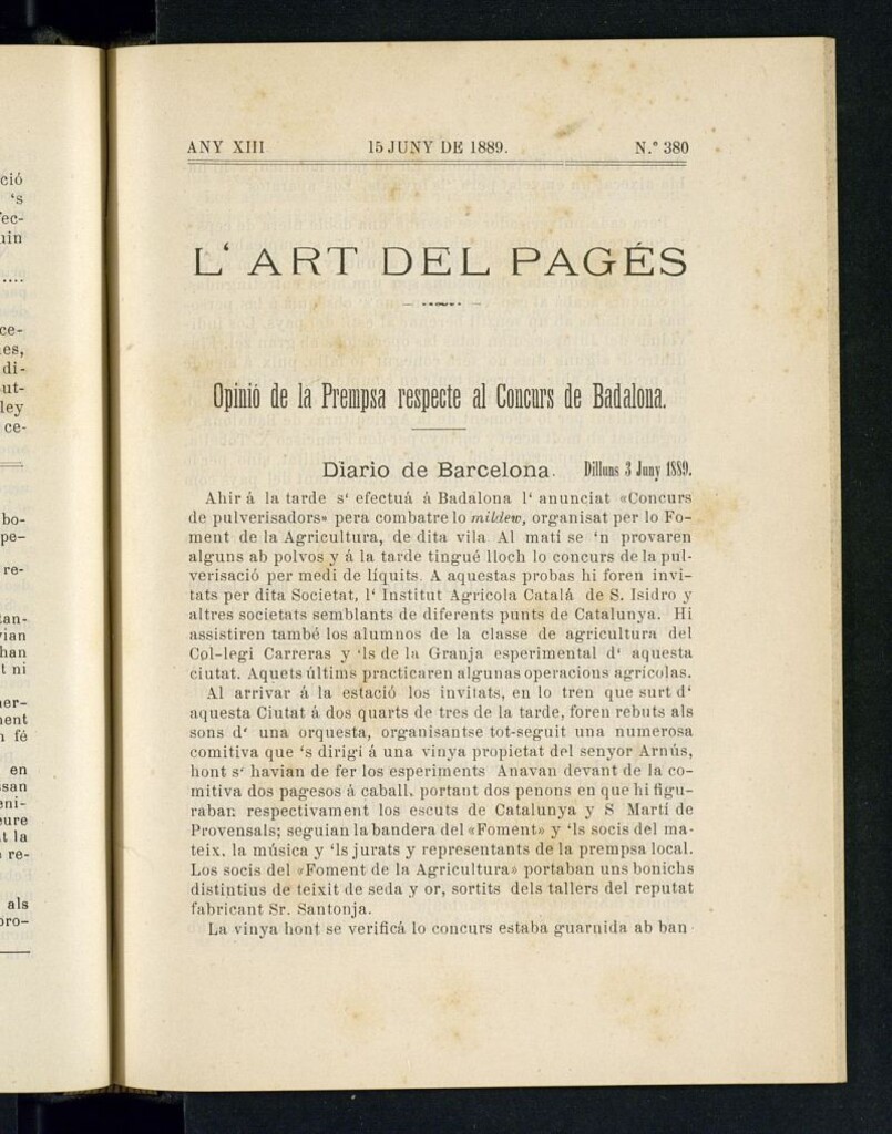 Miniatura de L´Art del Pagés del 15 de junio de 1889