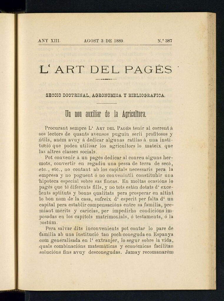 Miniatura de L´Art del Pagés del 3 de agosto de 1889