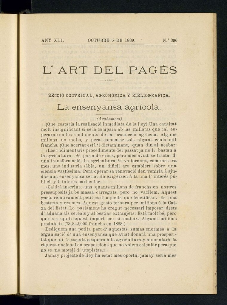 Miniatura de L´Art del Pagés del 5 de octubre de 1889