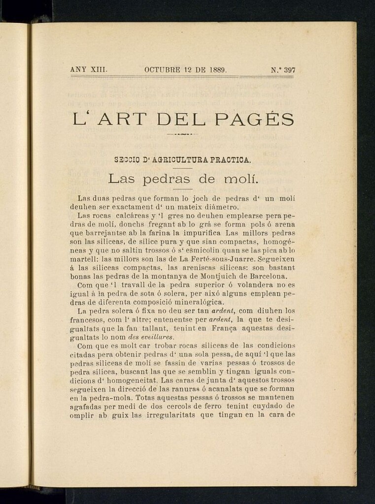 Miniatura de L´Art del Pagés del 12 de octubre de 1889