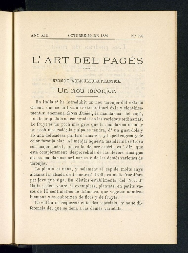 Miniatura de L´Art del Pagés del 19 de octubre de 1889