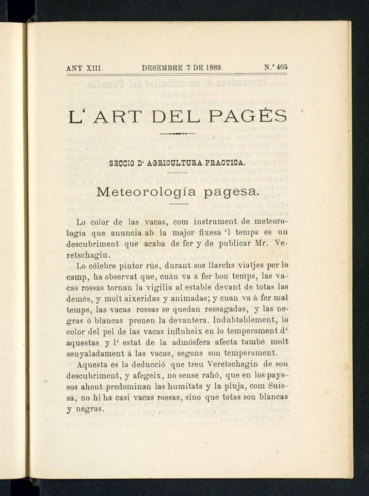 Miniatura de L´Art del Pagés del 7 de diciembre de 1889