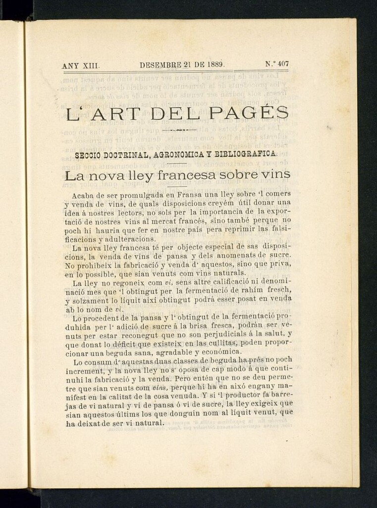 Miniatura de L´Art del Pagés del 21 de diciembre de 1889
