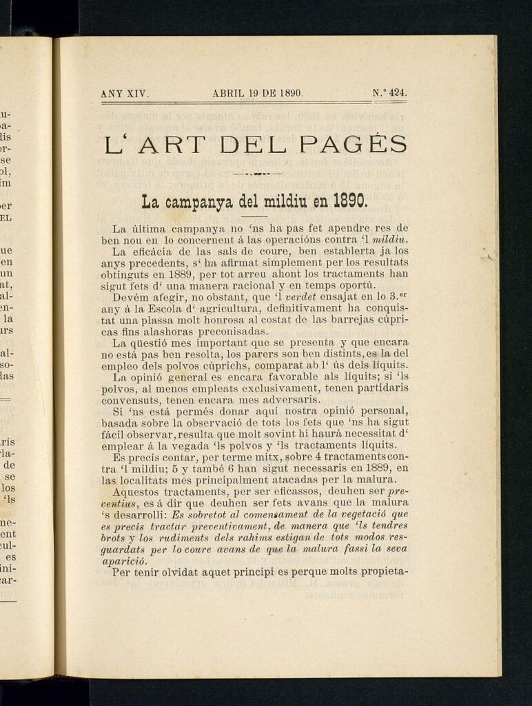 Miniatura de L´Art del Pagés del 19 de abril de 1890