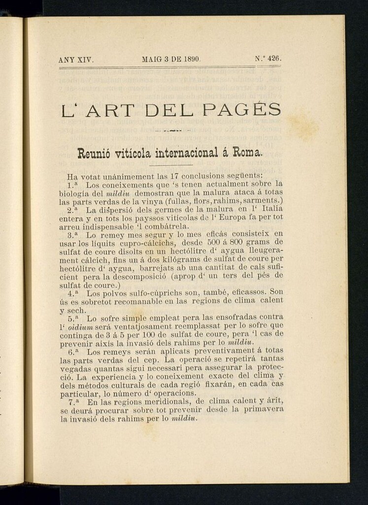 Miniatura de L´Art del Pagés del 3 de mayo de 1890