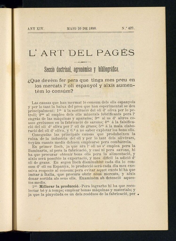 Miniatura de L´Art del Pagés del 10 de mayo de 1890