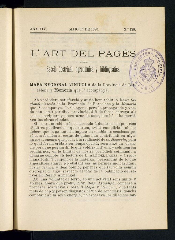 Miniatura de L´Art del Pagés del 17 de mayo de 1890