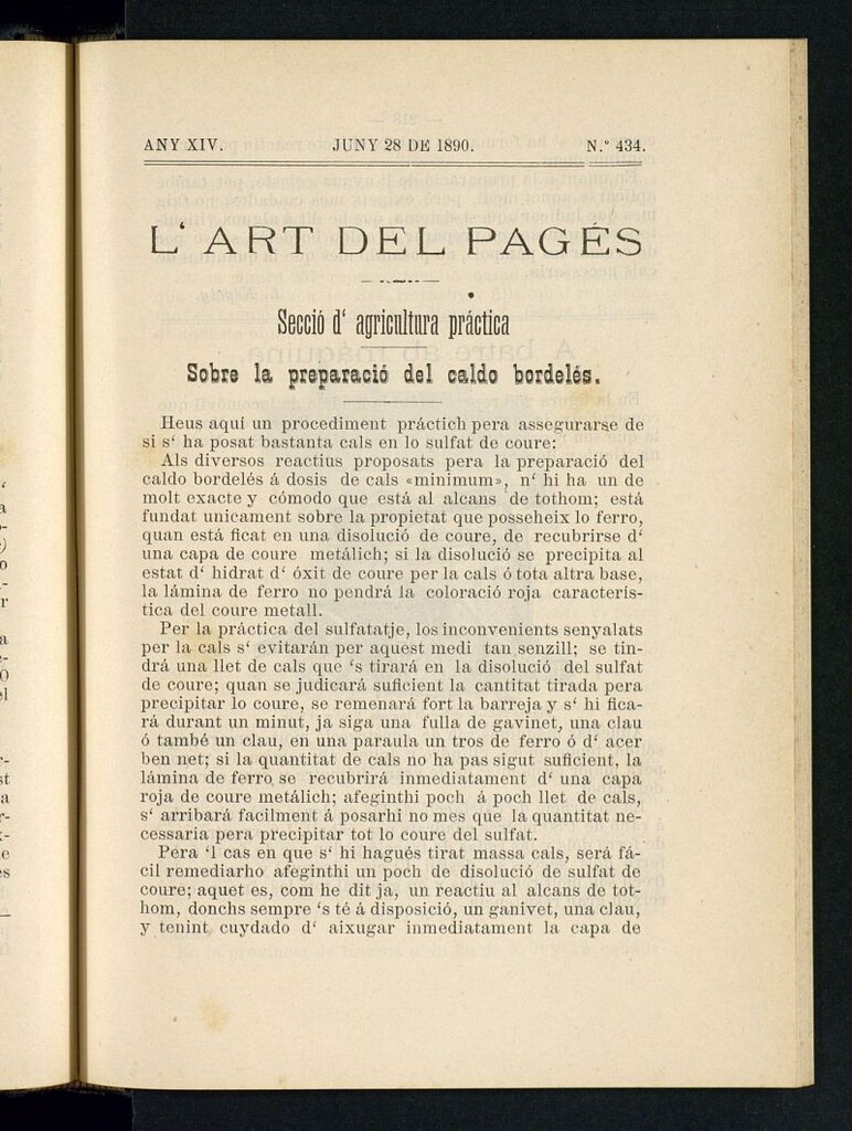Miniatura de L´Art del Pagés del 28 de junio de 1890