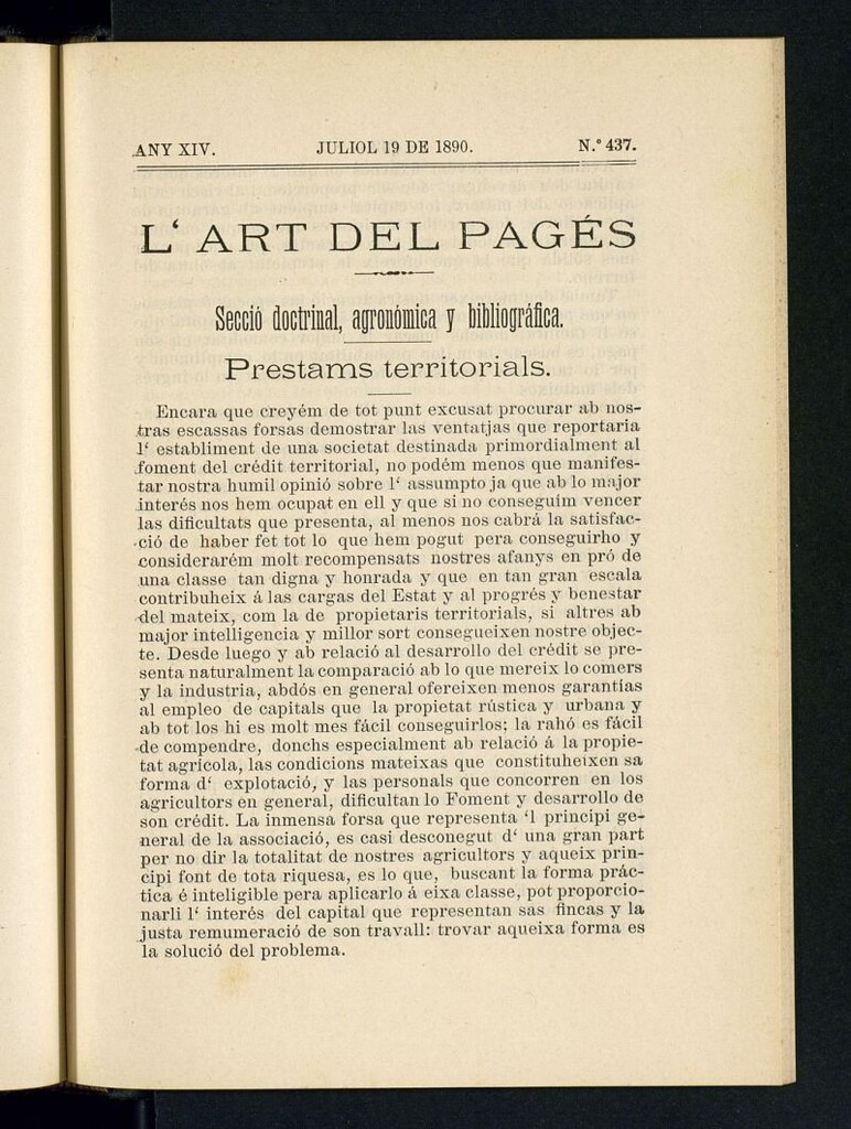 Miniatura de L´Art del Pagés del 19 de julio de 1890