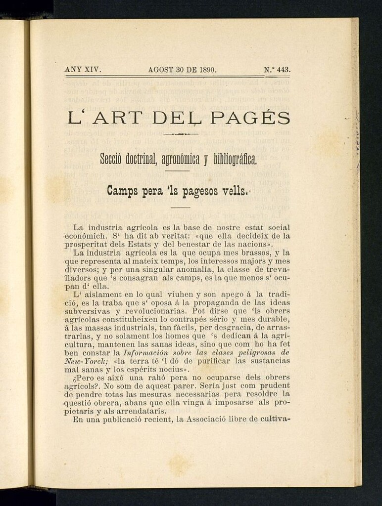 Miniatura de L´Art del Pagés del 30 de agosto de 1890
