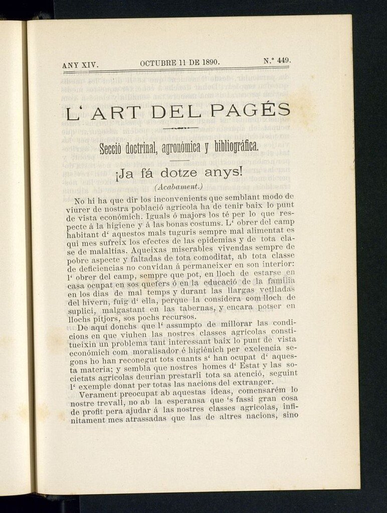 Miniatura de L´Art del Pagés del 11 de octubre de 1890