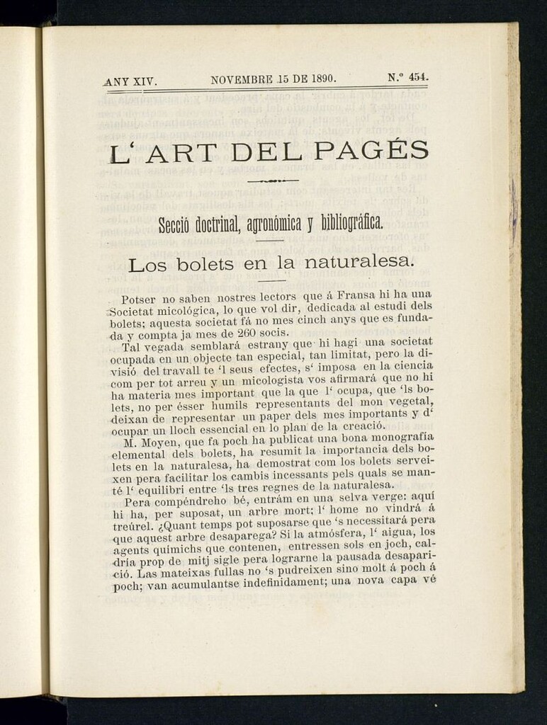 Miniatura de L´Art del Pagés del 15 de noviembre de 1890