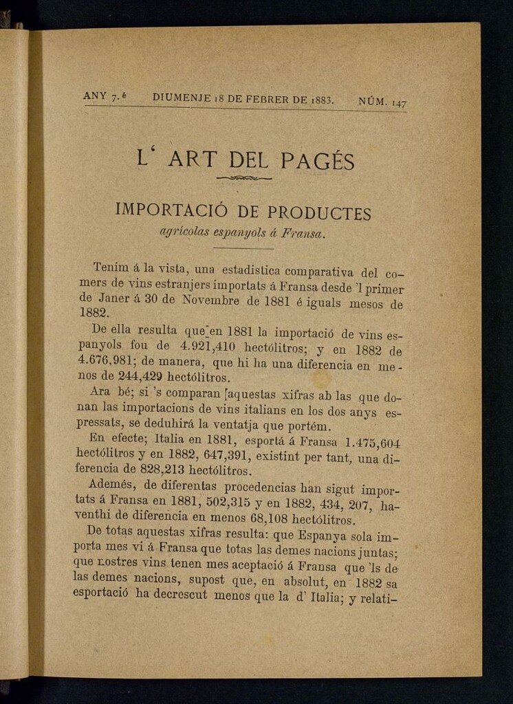 Miniatura de L´Art del Pagés del 18 de febrero de 1883