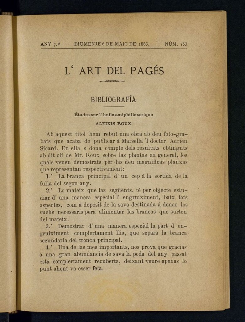 Miniatura de L´Art del Pagés del 6 de mayo de 1883