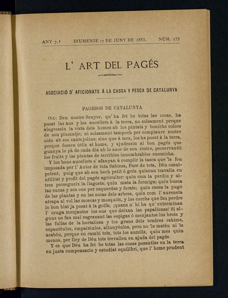 Miniatura de L´Art del Pagés del 17 de junio de 1883