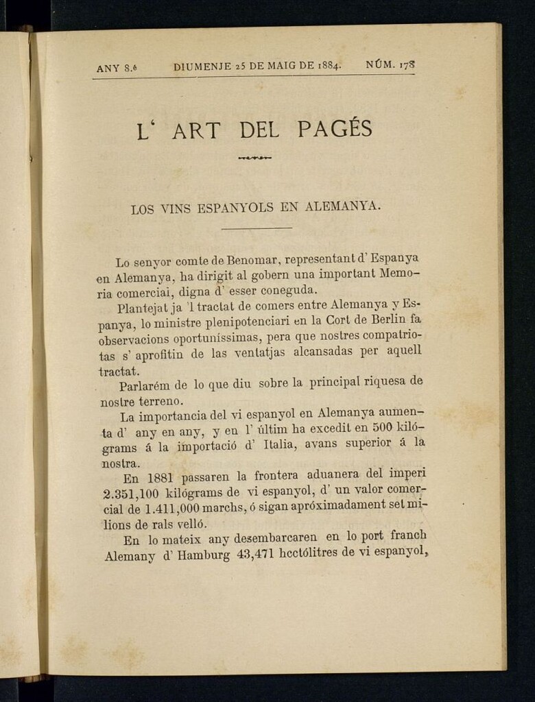 Miniatura de L´Art del Pagés del 25 de mayo de 1884