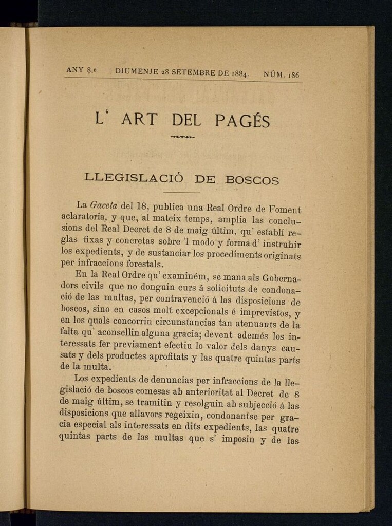 Miniatura de L´Art del Pagés del 28 de septiembre de 1884